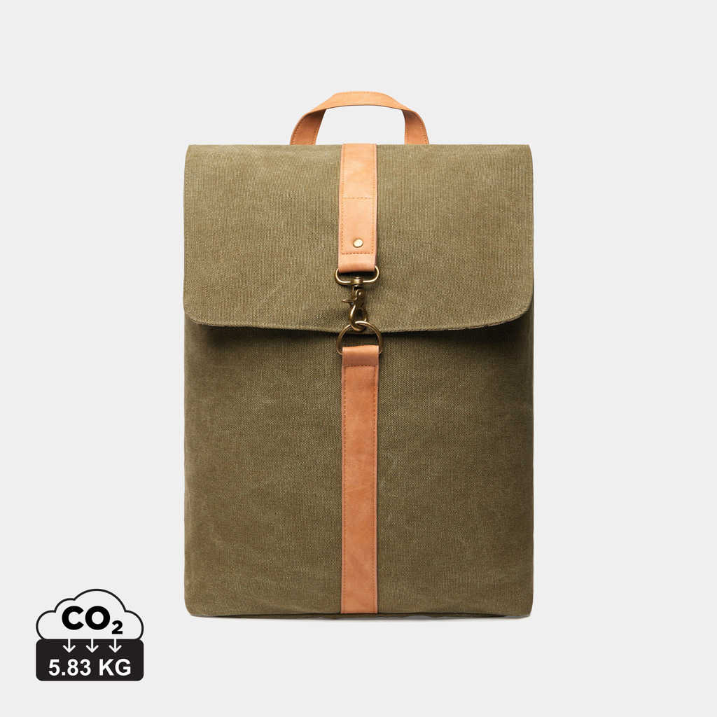 Sac ordinateur 15" toile recyclée personnalisé Bosler VINGA Vert 